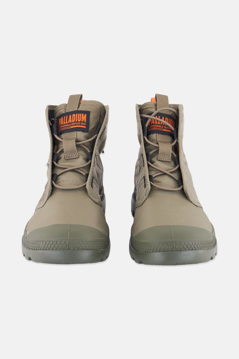 PALLADIUM Unisex Pampa Travel Lite Lace Up Ankle Boots, Olive - Image 3