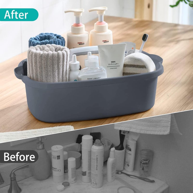 EVVIX Rectangular Cleaning Caddy with Handle Plastic Cleaning Products Storage Window Cleaning Equipment Basket Car Cleaning Bucket Sink Tidy Caddy Organiser for Kitchen Bathroom - Image 5