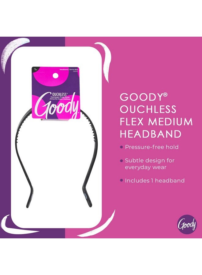 Goody Ouchless Medium Headband With Flex Tips Flex Teeth Hold Bangs & Layers In Place For A Comfortable Fit For All Hair Types Painfree Hair Accessories For Women Men Boys And Girls - Image 3