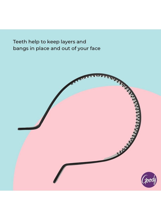 Goody Ouchless Medium Headband With Flex Tips Flex Teeth Hold Bangs & Layers In Place For A Comfortable Fit For All Hair Types Painfree Hair Accessories For Women Men Boys And Girls - Image 4