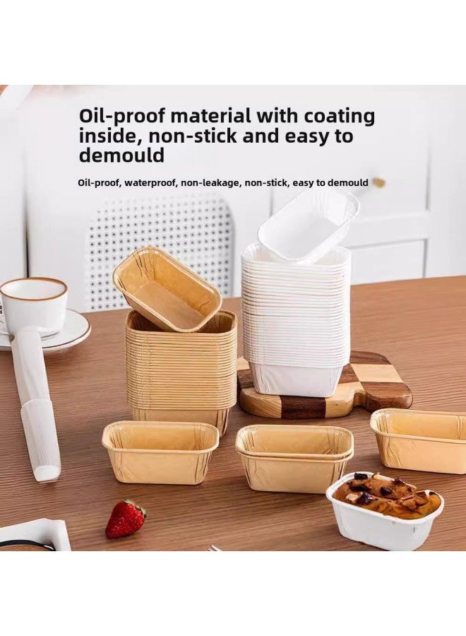 Baking Cupcake Mold Paper Holder Cup For Baking Jujube Cake Disposable Oven Special Tools High Temperature Resistant Packaging-Color:Cowhide Rectangle ] - Image 2