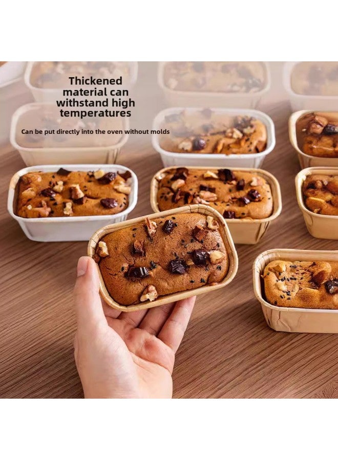 Baking Cupcake Mold Paper Holder Cup For Baking Jujube Cake Disposable Oven Special Tools High Temperature Resistant Packaging-Color:Cowhide Rectangle ] - Image 3