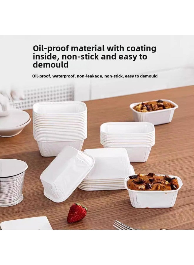 Baking Cupcake Mold Paper Holder Cup For Baking Jujube Cake Disposable Oven Special Tools High Temperature Resistant Packaging-Color:Cowhide Rectangle ] - Image 5