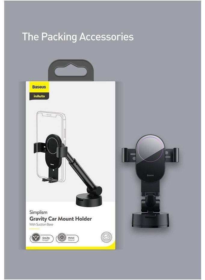 Baseus - Baseus Simplism Gravity Car Mount Holder With Suction Base - Image 1