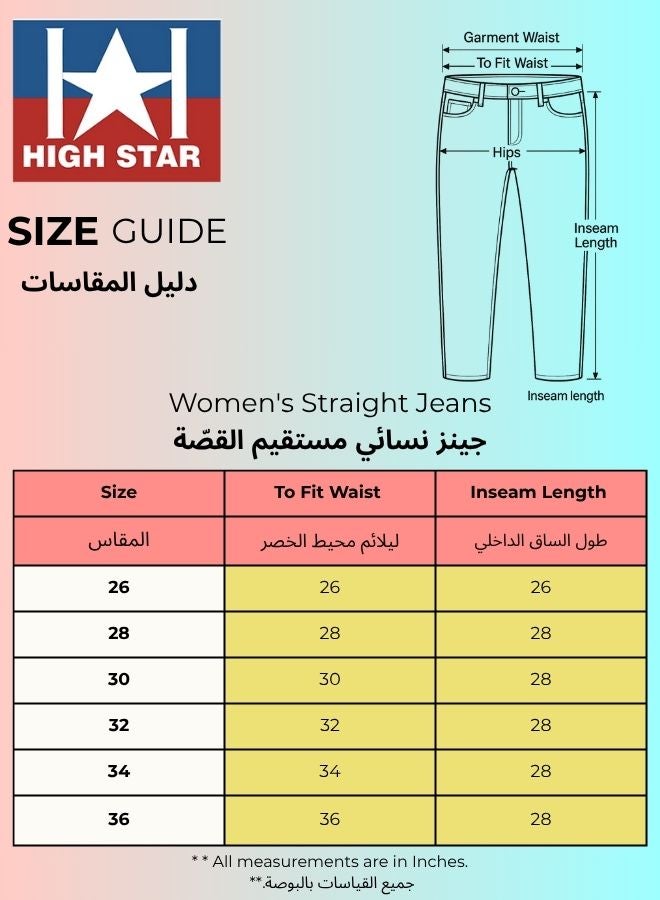 HIGH STAR Women Blue Straight Fit High-Rise Clean Look Jeans - Image 4