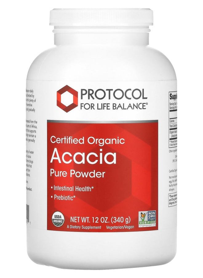 Protocol For Life Balance Certified Organic Acacia Pure Powder 12 oz (340 g) 