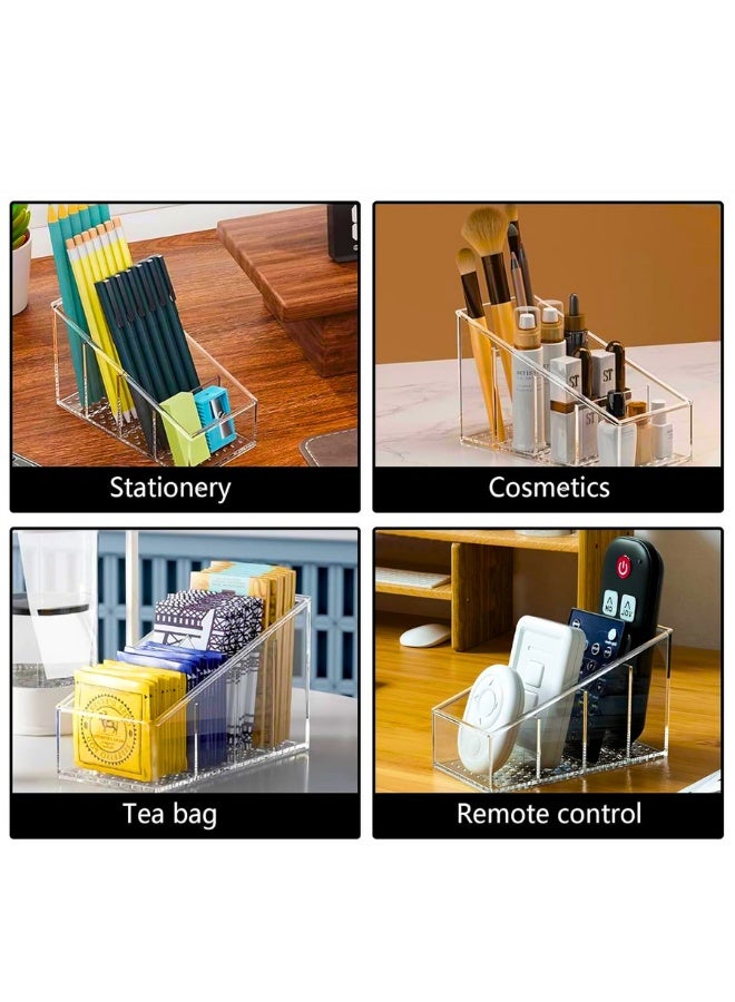 Remote Control Holder with 4 Compartments, Clear PET Plastic Remote Control Holder Caddy/Box/Tray Bedside Table Desk Storage Organizer for DVD, Blu-Ray, Media Player, Heater Controllers - Image 2