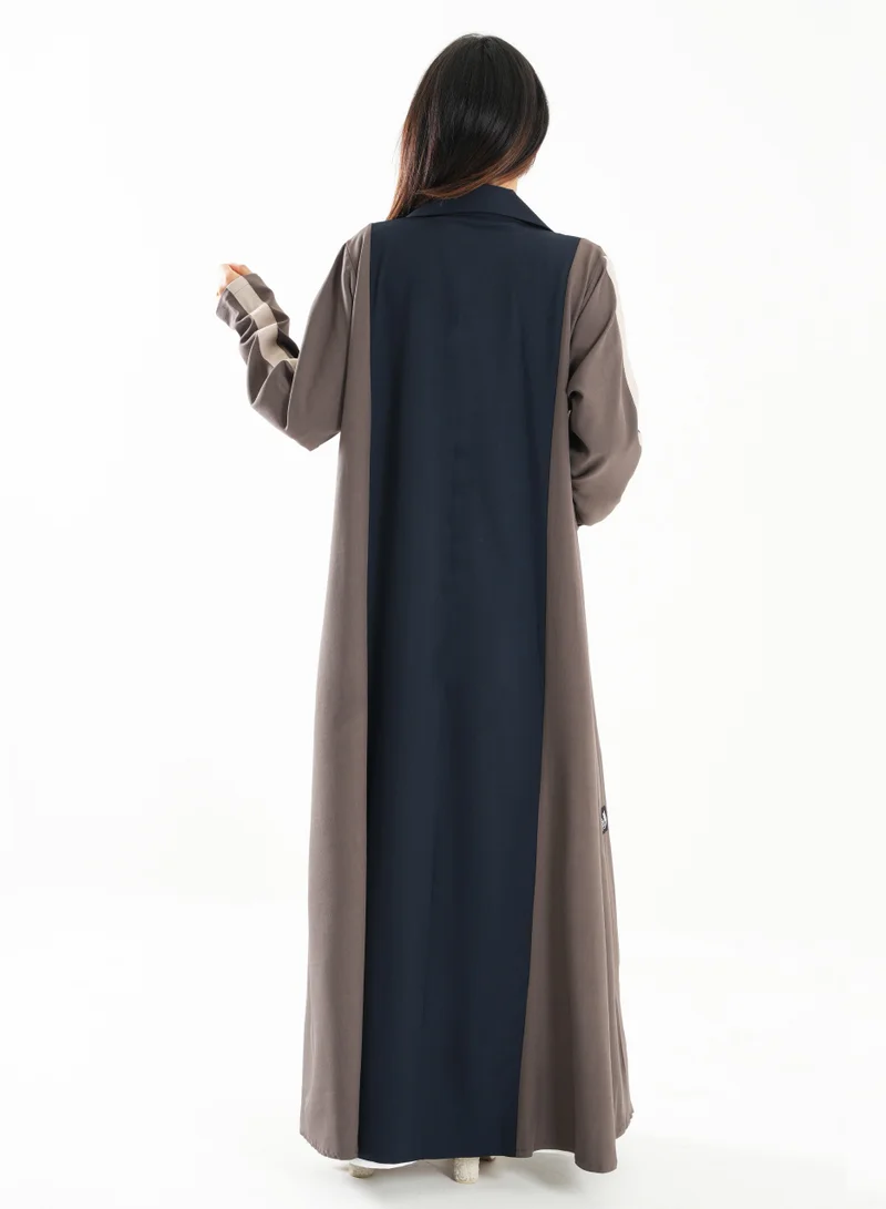 Rosette Abaya Formal Blazer Block Color Abaya