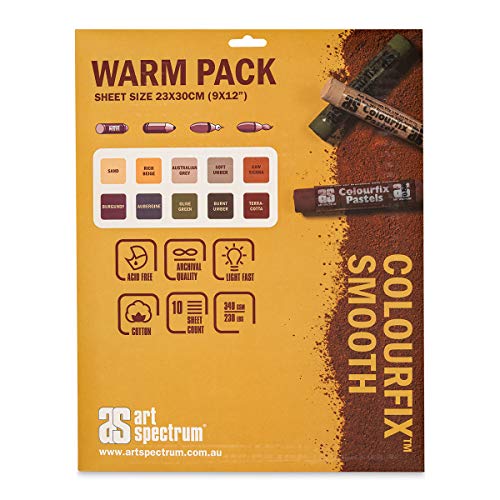 Art Spectrum Colourfix Smooth Pastel Paper - Warm Tones, 9" x 12", Pkg of 10 Sheets - Image 1