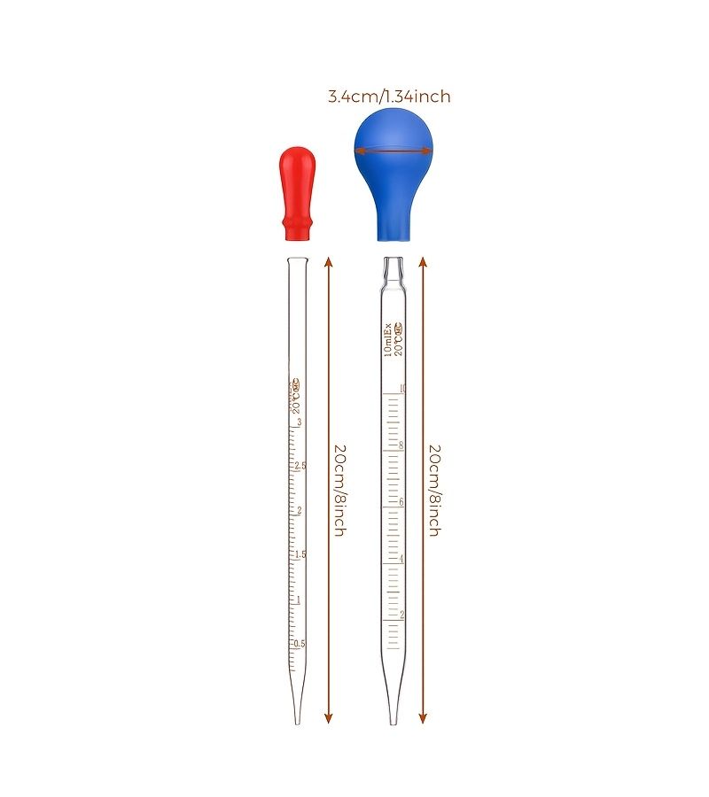 Glass Pipettes Graduated Droppers 1 Set For Medical Liquid Transfers - Image 2