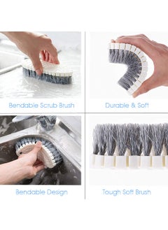 HASTHIP HASTHIP® Set of 4 Bathroom Cleaning Brush, Toilet Cleaning Brush, Toilet Brush Shoe Scrub Brushes Set for Floor Tiles Kitchen Bathroom Cleaning Brush(Hanging Design)  - Image 5