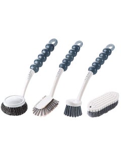 HASTHIP HASTHIP® Set of 4 Bathroom Cleaning Brush, Toilet Cleaning Brush, Toilet Brush Shoe Scrub Brushes Set for Floor Tiles Kitchen Bathroom Cleaning Brush(Hanging Design)  - Image 1