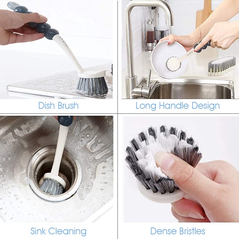 HASTHIP HASTHIP® Set of 4 Bathroom Cleaning Brush, Toilet Cleaning Brush, Toilet Brush Shoe Scrub Brushes Set for Floor Tiles Kitchen Bathroom Cleaning Brush(Hanging Design) - Image 4