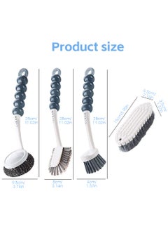 HASTHIP HASTHIP® Set of 4 Bathroom Cleaning Brush, Toilet Cleaning Brush, Toilet Brush Shoe Scrub Brushes Set for Floor Tiles Kitchen Bathroom Cleaning Brush(Hanging Design)  - Image 2