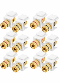 Y&D "Banana jack binding post keystone insert, Black and Red Rings Audio Speaker Keystone Connector Screw Type Inline Coupler for Wall Plate Outlet Panel,12 pcs "  - Image 1