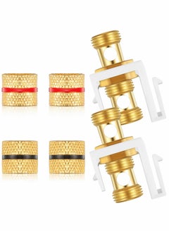 Y&D "Banana jack binding post keystone insert, Black and Red Rings Audio Speaker Keystone Connector Screw Type Inline Coupler for Wall Plate Outlet Panel,12 pcs "  - Image 2