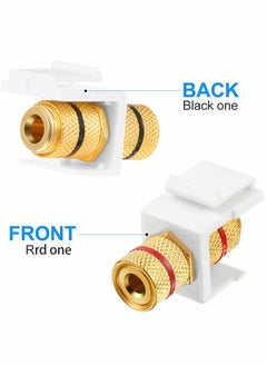 Y&D "Banana jack binding post keystone insert, Black and Red Rings Audio Speaker Keystone Connector Screw Type Inline Coupler for Wall Plate Outlet Panel,12 pcs "  - Image 3