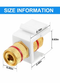 Y&D "Banana jack binding post keystone insert, Black and Red Rings Audio Speaker Keystone Connector Screw Type Inline Coupler for Wall Plate Outlet Panel,12 pcs "  - Image 4