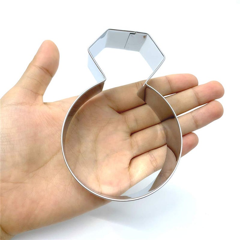LILIAO Diamond Ring Cookie Cutter for Wedding/Engagement - 2.8 x 4 inches - Stainless Steel - Image 3