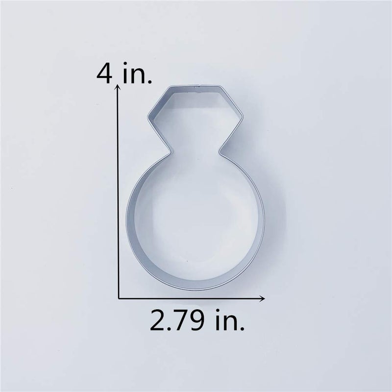 LILIAO Diamond Ring Cookie Cutter for Wedding/Engagement - 2.8 x 4 inches - Stainless Steel - Image 2