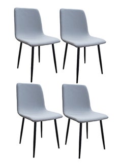 Mahmayi Mahmayi HYDC058 Fabric Cushion Grey Dining Chair for Kitchen, Living Room - Pack of 4  - Image 1