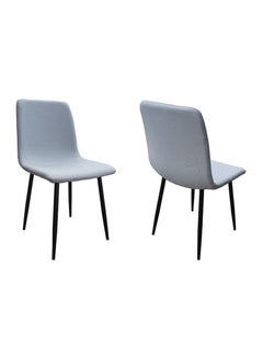 Mahmayi Mahmayi HYDC058 Fabric Cushion Grey Dining Chair for Kitchen, Living Room - Pack of 4  - Image 2