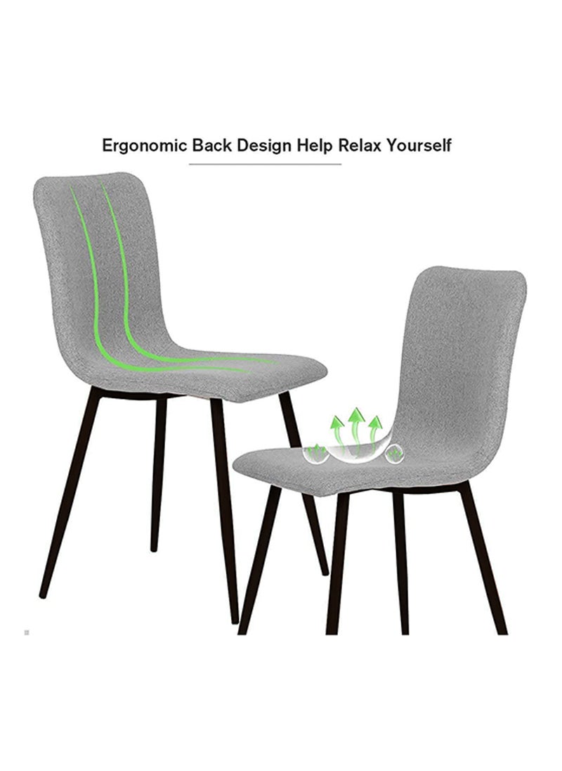 Mahmayi Mahmayi HYDC058 Fabric Cushion Grey Dining Chair for Kitchen, Living Room - Pack of 4  - Image 5
