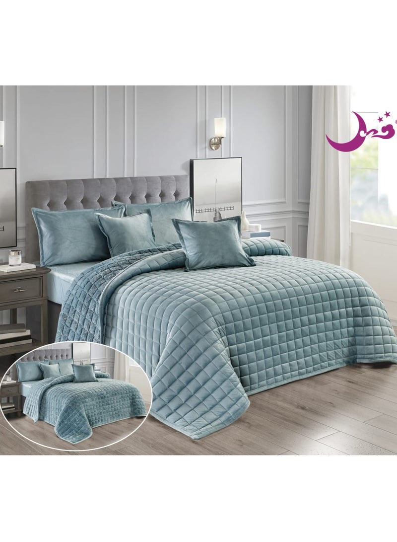 Double winter floral velvet compressed mattress