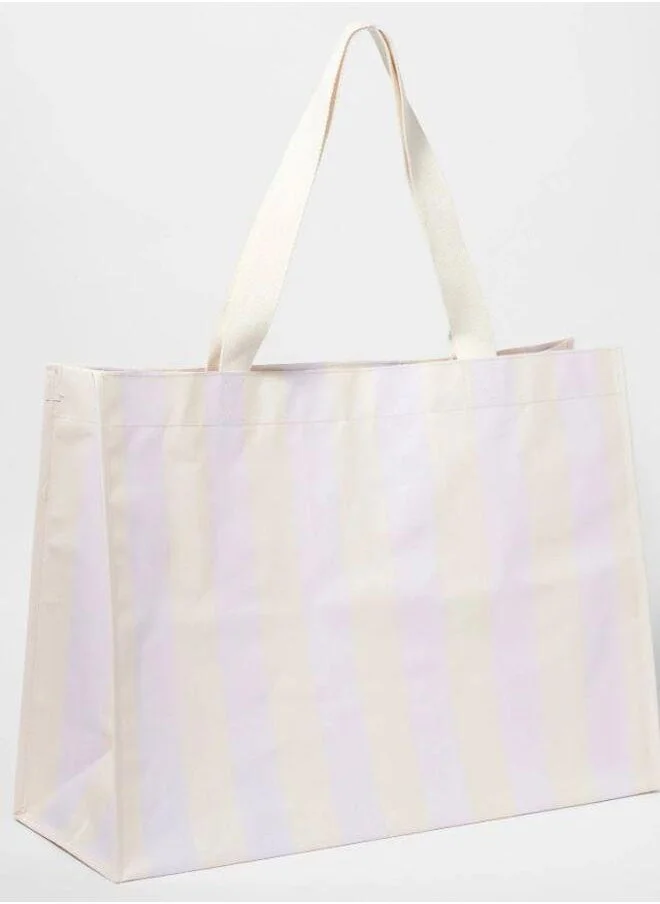 SUNNY LIFE Carryall Beach Bag Rio Sun Pastel Lilac Stripe
