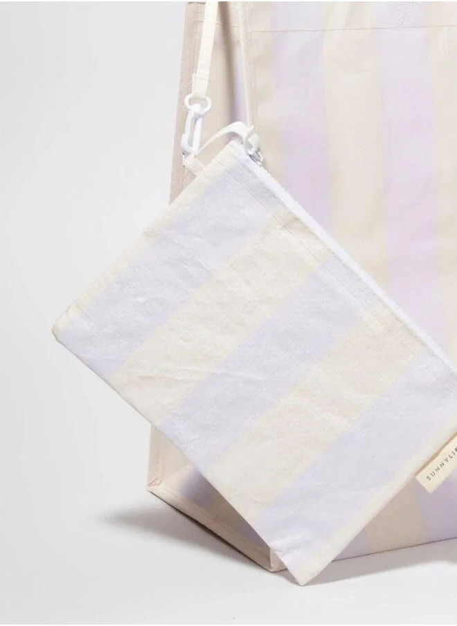 SUNNY LIFE Carryall Beach Bag Rio Sun Pastel Lilac Stripe