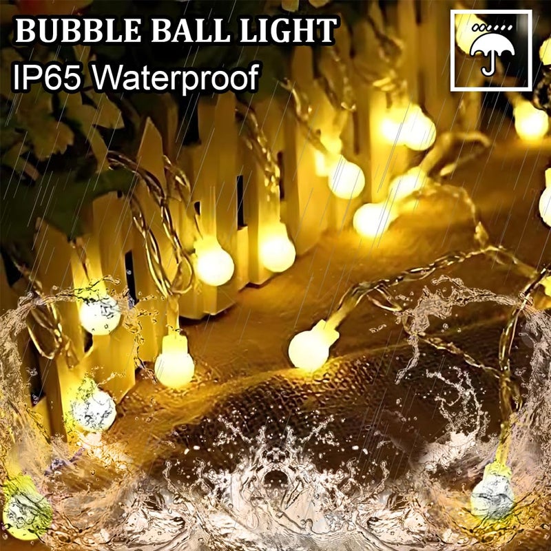 fizzytech 60 Led Bubble Ball String LED Fairy Lights for Home and Outdoor 12 m Warm White Plastic - Image 2