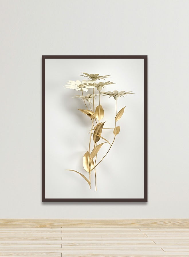 ماركتنا لوحة جدارية قماشية فنية لتزيين الحائط بتصميم عصري مع برواز بني مجوف مقاس 120x80سم قطعة واحدة - Image 1