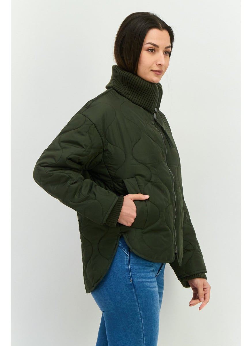 BCBGeneration Women Quilted Puffer Jacket, Olive  - Image 2