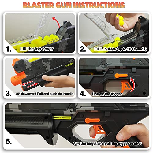 YTSWELE Blaster Gun with Protective Goggles with Spring-Piston and 100 Rounds for Up to 110 FPS Compatible with Nerf Hyper Rounds Darts, Easy Reload, Holds Up to 50 Rounds (Camo) - Image 2