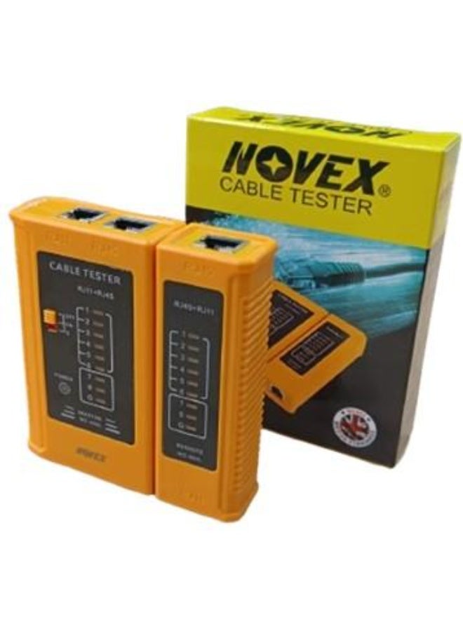 نوفيكس جهاز اختبار الكابلات NOVEX NCT-201 | جهاز اختبار كابلات الشبكة والهاتف RJ45 و RJ11 | جهاز اختبار LAN لخطوط الإيثرنت والإنترنت والهاتف