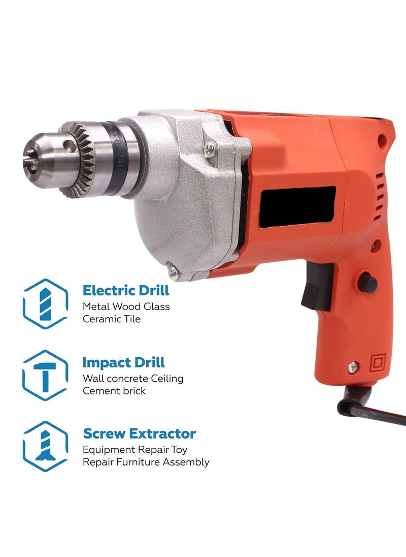 XDLB XDLB ELECTRIC DRILL MACHINE 10MM 5PCS BIT HEAVY DUTY FOR HOME USE AND DRILLING WALL Colours As Per Availability  - Image 3