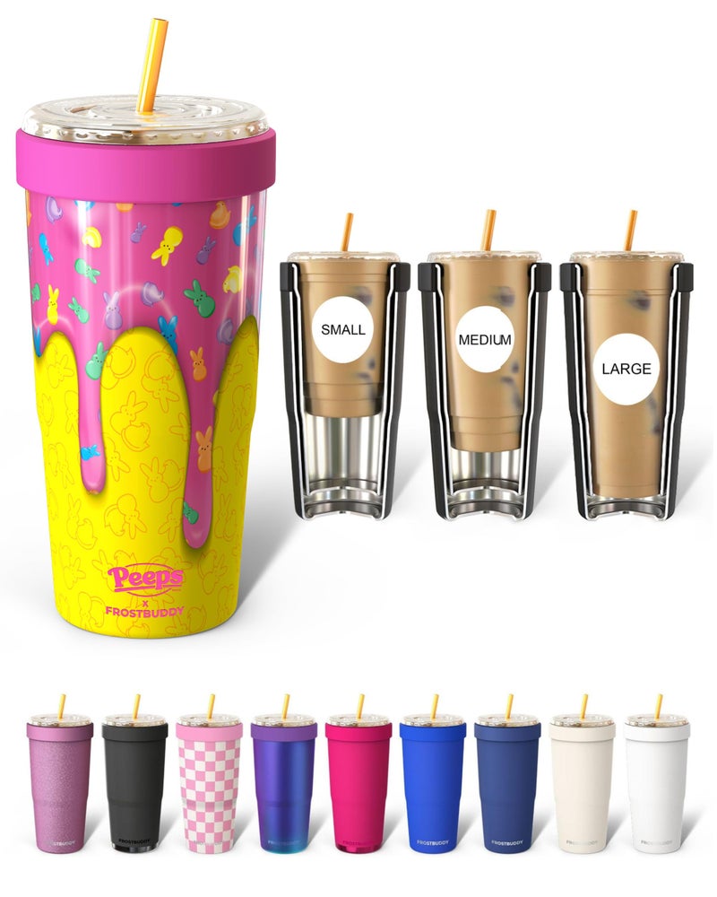 Frost Buddy Togo Buddy 30 oz Stainless Steel Vacuum Insulated Tumbler To Go Coffee Cup Iced Coffee Cups Iced Coffee Sleeve Travel Mug Thermal Cup for Hot Cold Drinks Dunkin Cup Peeps Drip - Image 2