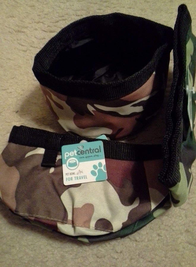 Pet Central Camouflage Collapsible Travel Pet Bowl - Image 2