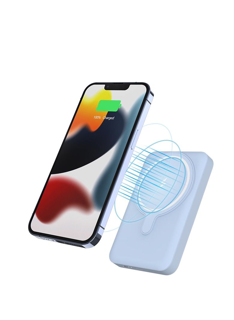 GULFLINK Fast Magnetic Portable Power Bank Charger for Apple iPhone 12/13/14/15 series 10000mah Blue - Image 2