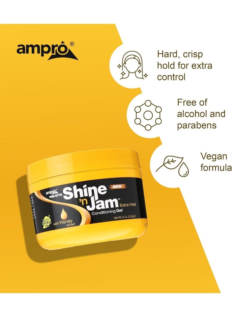 Shine 'n Jam Shine ‘n Jam Hair Styling Gel Duo – Edge Magic + Honey Extra Hold, 2 × 113.5g - Image 2