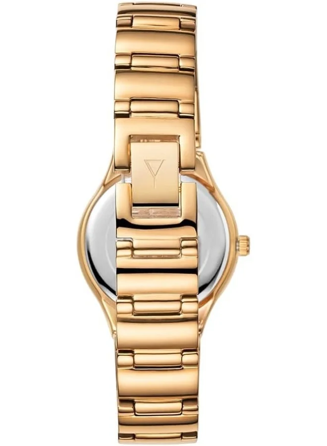 إكستاسي Ecstacy Women's Japan Quartz Movement Watch, Analog Display and Brushed With Polished Middle Link Stainless Steel Strap - E6512-GBGM, Gold