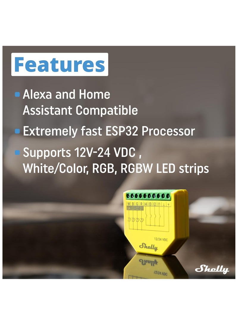 شيلي بلس RGBW PM | جهاز تحكم عن بُعد ذكي يعمل بالواي فاي لشرائط LED RGBW مع قياس الطاقة | أتمتة المنزل | بوابة بلوتوث - Image 3
