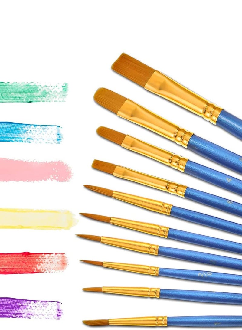 SYOSI Paint Brushes Palettes Set, 2 Packs/20pcs Round Pointed Tip Nylon Hair Brushes with 5 Paint Palettes for Acrylic Watercolor Oil Gouache Enamel or Birthday Painting Party, Suitable for Adult, Children - Image 3