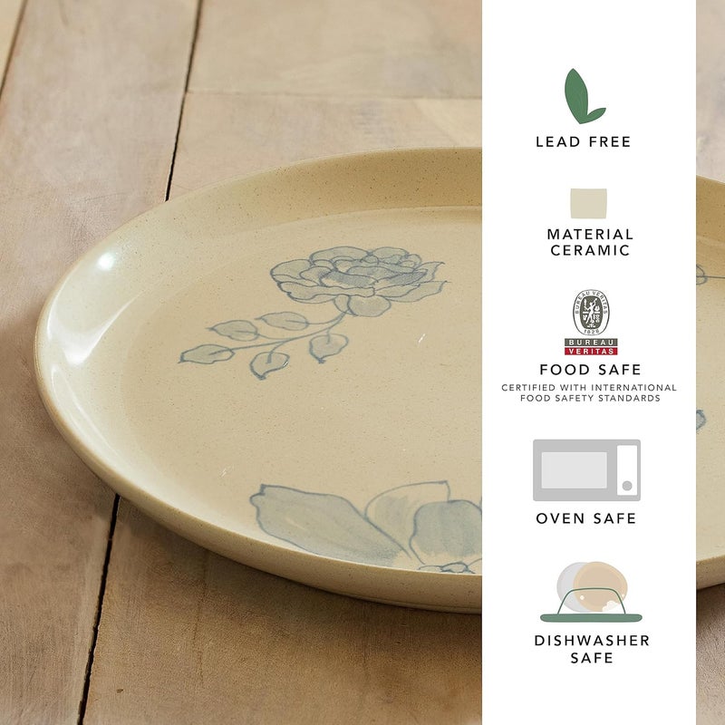 Ellementry Fiore Ceramic Dinner Plate Microwave Oven Freezer and Dishwasher Safe Aesthetic Plates for Breakfast Lunch and Dinner Decorative Crockery for Dining and Gifting Dinnerware - Image 3