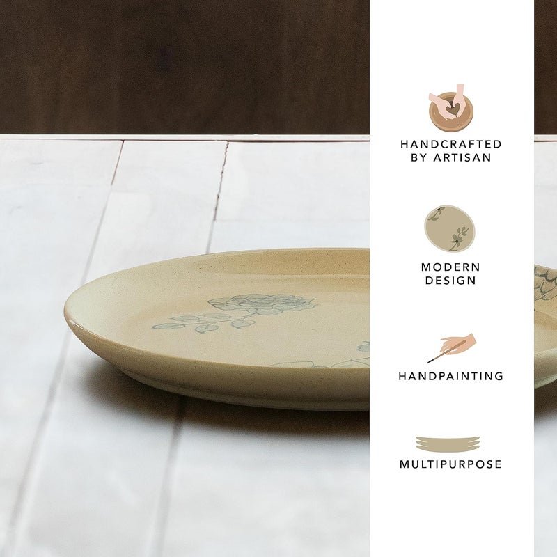 Ellementry Fiore Ceramic Dinner Plate Microwave Oven Freezer and Dishwasher Safe Aesthetic Plates for Breakfast Lunch and Dinner Decorative Crockery for Dining and Gifting Dinnerware - Image 2