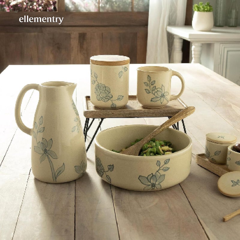 Ellementry Fiore Ceramic Dinner Plate Microwave Oven Freezer and Dishwasher Safe Aesthetic Plates for Breakfast Lunch and Dinner Decorative Crockery for Dining and Gifting Dinnerware - Image 5
