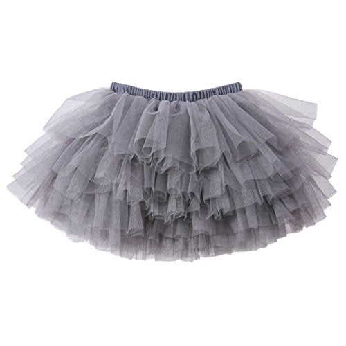 elamccor Baby Girls' Tutu Skirt Toddler 6 Layered Tulle Tutus 1-8T Grey - Image 2