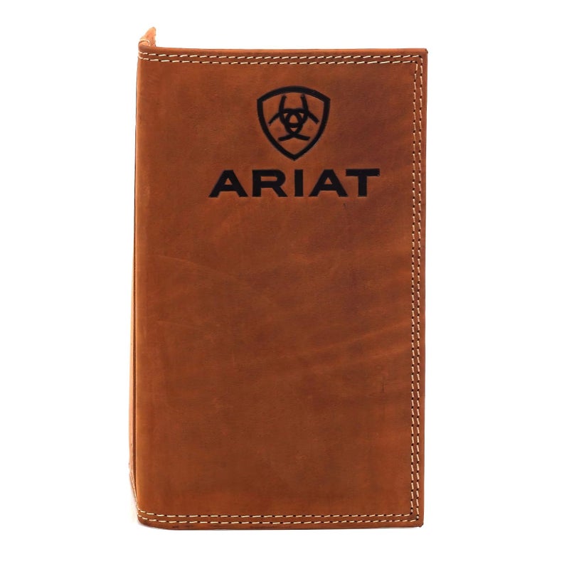 Ariat Rodeo Wallet Emboss Shield & Script Medium Brown, Leather One Size - Image 1