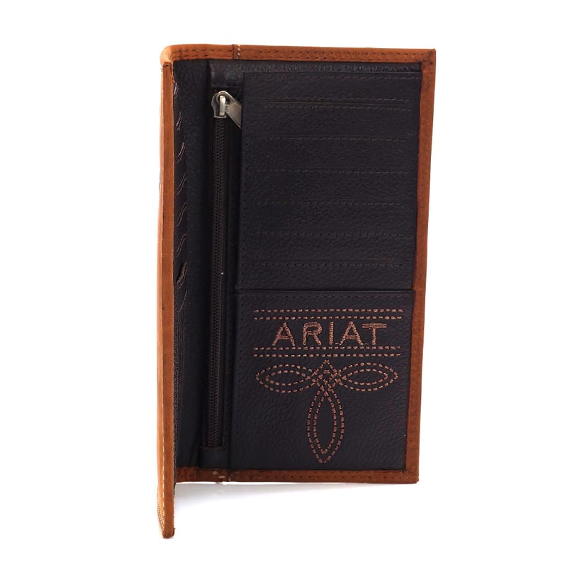 Ariat Rodeo Wallet Emboss Shield & Script Medium Brown, Leather One Size - Image 5