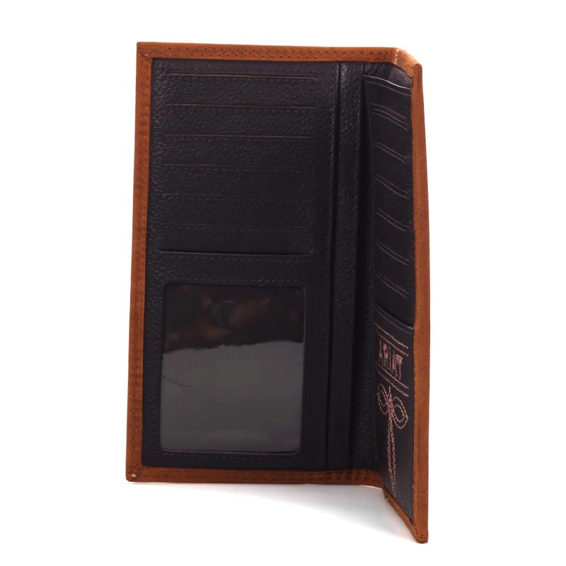 Ariat Rodeo Wallet Emboss Shield & Script Medium Brown, Leather One Size - Image 3